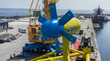 La première hydrolienne française a été baptisée le 24 avril.