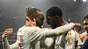 Alexandre Lacazette et Ainsley Maitland-Niles face à Monaco, le 28 avril 2024.