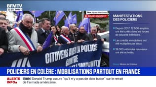Colère des policiers: Christian Estrosi (LR) et Éric Ciotti (UDR), deux candidats à l'élection municipale de Nice, côte-à-côte dans la manifestation
