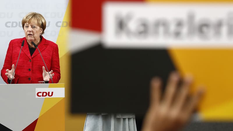 Angela Merkel en meeting le 19 septembre 2017.