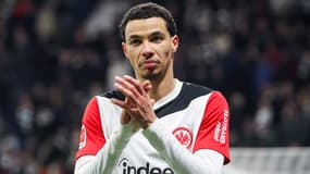 Hugo Ekitike avec l'Eintracht Francfort, le 16 février 2025