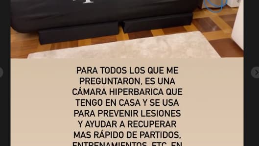 Le buteur argentin a expliqué qu'il s'agissait d'un caisson hyperbare Le buteur argentin a expliqué qu'il s'agissait d'un caisson hyperbare