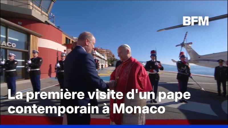 Le pape Léon XIV accueilli par le prince Albert II de Monaco