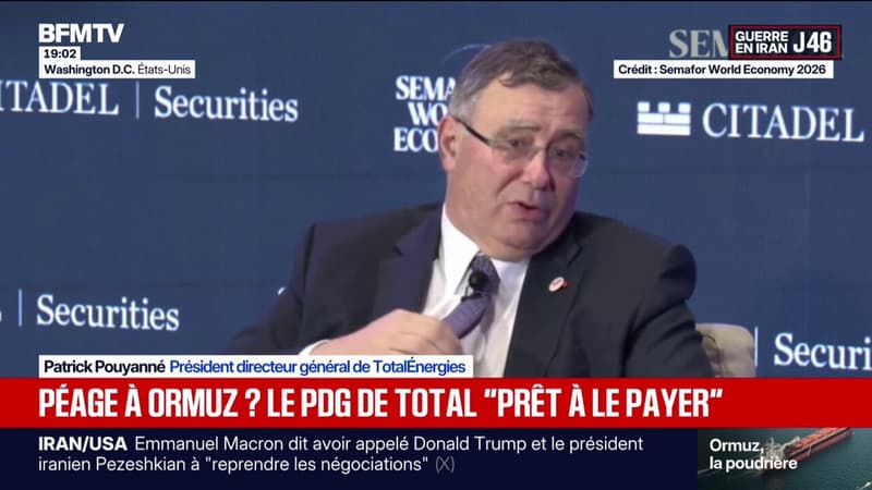 Payer un péage au niveau du détroit d'Ormuz ?: le PDG de TotalÉnergies estime que "la réouverture du détroit est fondamentale"