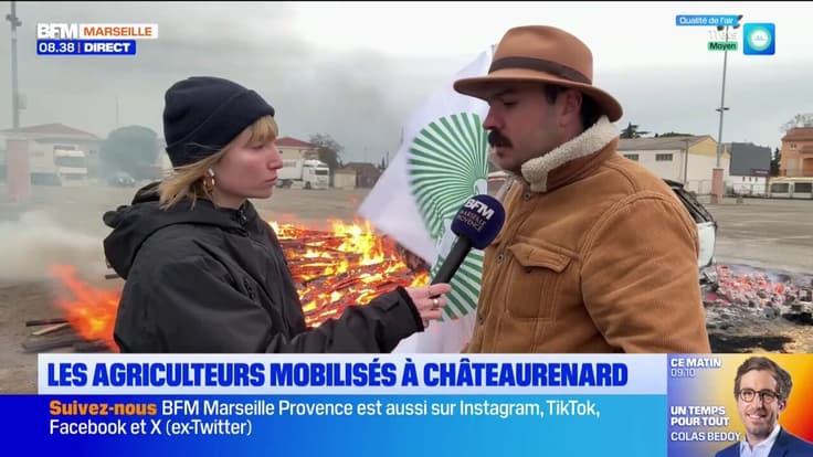 Les agriculteurs mobilisés à Châteaurenard