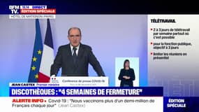 Jean Castex annonce la fermeture des discothèques "pour les quatre prochaines semaines" à partir de "vendredi prochain"