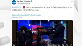 Des hommes armés font irruption en direct sur le plateau d'une TV publique en Équateur le 9 janvier 2024