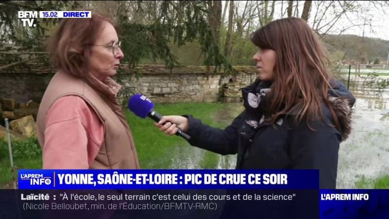 Tout a été déménagé des bâtiments inondables et les voitures sont mises au sec, raconte cette habitante de Tonnerre dans l'Yonne qui se prépare au pic des crues à 17h
