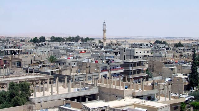 Vue générale de la ville de Palmyre, en Syrie, tombée aux mains de Daesh le 21 mai. 
