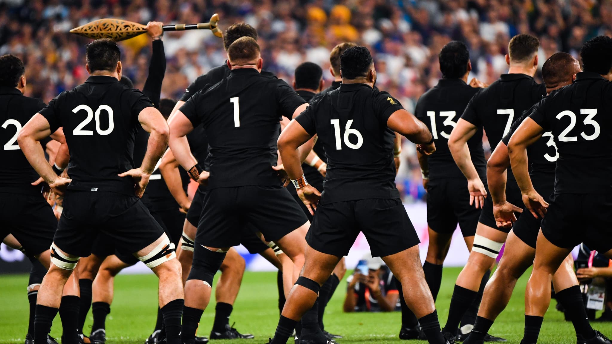 Le haka des All Blacks avant France vs Nouvelle-Zélande, match d'ouverture de la Coupe du monde de rugby 2023