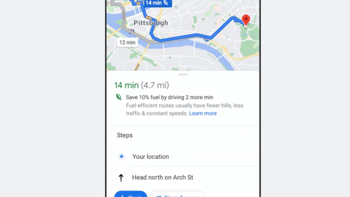 L'option de trajet "écolo" de Google Maps, prévue pour 2022