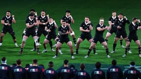Le haka de la Nouvelle-Zélande avant sa victoire en Italie (11-29), le 23 novembre 2024