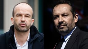 Le coordinateur de LFI, Manuel Bompard et le vice-président du RN, Sébastien Chenu 