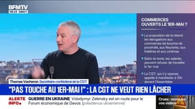 Travail le 1er mai: "Le volontariat n'existe pas", estime Thomas Vacheron, secrétaire confédéral de la CGT