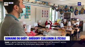 Semaine du goût à Lyon: Grégory Cuilleron a animé un atelier culinaire dans une école