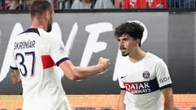Milan Skriniar et Vitinha avec le PSG en octobre 2023