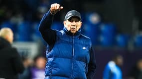 L'entraîneur Jean-Louis Gasset pendant un match de Montpellier contre Angers, le 12 janvier 2025