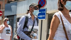 Cédric Jubillar, lors d'une manifestation pour sa femme disparue, à Albi, le 12 juin 2021.