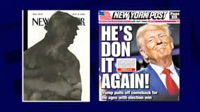 Les unes de la presse américaine après la victoire de Donald Trump à l'élection américaine de 2024.