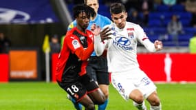 Eduardo Camavinga et Houssem Aouar, à Lyon le 15 décembre 2019