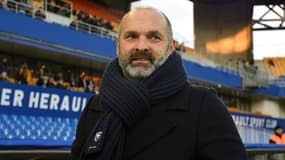 L'entraîneur de Caen, Pascal Dupraz, avant le match de Ligue 1, contre Montpellier, le 19 janvier 2020 au Stade de La Mosson