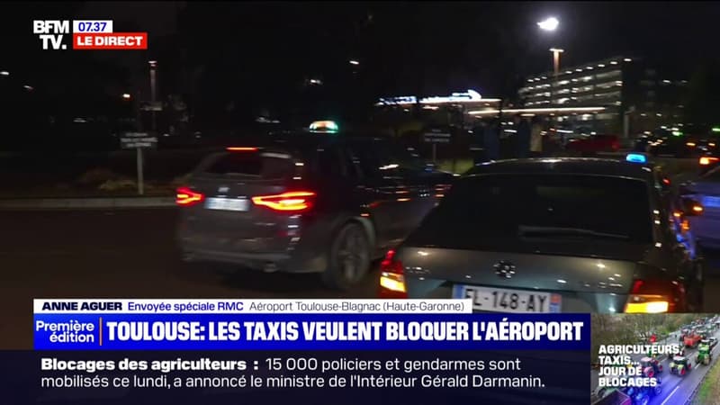 Des taxis en colère bloquent des accès à l'aéroport de Toulouse