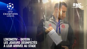 Lokomotiv - Bayern : Les joueurs désinfectés à leur arrivée au stade