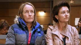 A gauche, Isabelle Demongeot à la cour d'assises d'appel à Draguignan le 3 février 2014