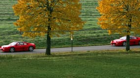Deux Ferrari près de Florence en Italie, en octobre 2007. (illustration)