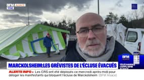 Les CRS ont délogé les grévistes de l'écluse de Marckolsheim