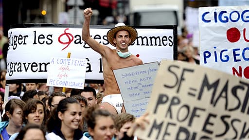 Les sages-femmes ont gagné de longue lutte lea revalorisation de leurs droits. Ici, une manifestation en octobre 2011.