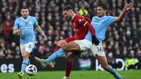 Alexis Mac Allister et Rodri au duel lors de Liverpool-Manchester City, le 10 mars 2024.