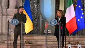 Volodymyr Zelensky et Giorgia Meloni, à Rome le jeudi 10 octobre 2024
