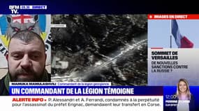 "Nous ne sommes pas ukrainiens. Nous avons vu l'agression russe (...) et nous avons décidé de combattre contre les forces russes":  Mamuka Mamulashvili, un commandant de la légion géorgienne, témoigne sur BFMTV