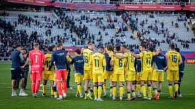 Les joueurs de Las Palmas après leui victoire à Barcelone (1-2, Liga), le 30 novembre 2024