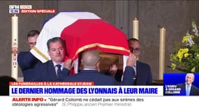 Obsèques de Gérard Collomb: le cercueil quitte la cathédrale Saint-Jean sous les applaudissements