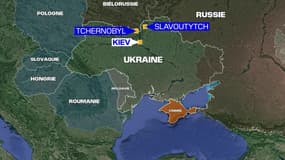 Carte de l'Ukraine où apparait Slavoutytch.