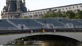 Des gradins pour la cérémonie d'ouverture des JO à Paris le 18 juillet 2024 (illustration)