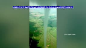 Aux commandes d'un petit avion, ce pilote filme un tuba sous un nuage d'orage