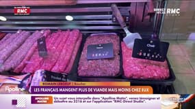 Les Français mangent plus de viande mais moins chez eux