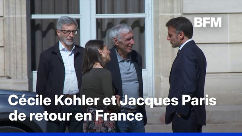 Libérés, Cécile Kohler et Jacques Paris sont accueillis par Emmanuel Macron à l'Élysée