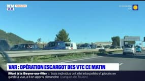 Var: plusieurs kilomètres de bouchons lors d'une opération escargot des VTC