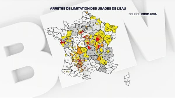 La carte des restrictions d'eau La carte des restrictions d'eau