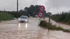 Des inondations à Mauguio dans l'Hérault le 14 novembre 2022