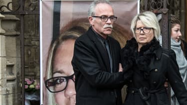 Les parents d'Alexia Daval loes des obsèques de leur fille, le 8 novembre 2017.