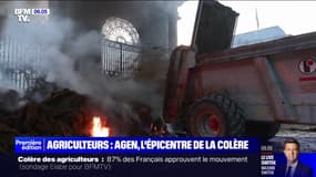 Du lisier devant la préfecture, du foin dans un McDo... À Agen, les agriculteurs multiplient les actions