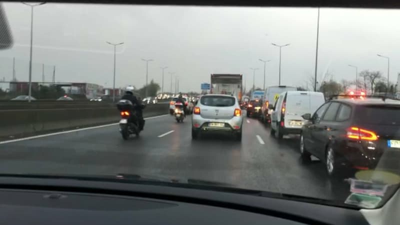 Des bouchons sur les routes d'Ile-de-France.