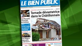 Une soixantaine de maisons ont été endommagées par la tornade, l'événement a fait la une de Bien Public..