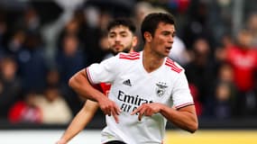 Henrique Araujo lors de la victoire de Benfica en Youth League, le 25 avril 2022