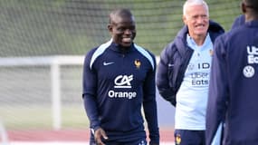 N'Golo Kanté pendant un entraînement des Bleus en mai 2024